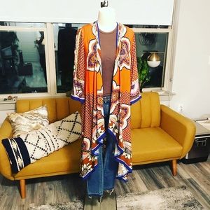 Patterned Colorful Kimono Robe Duster